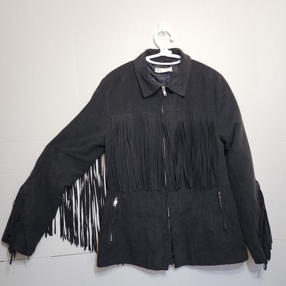 Pre-Loved H&M Cowboy-Style Suede Jacket – Fringe Detail - Picture 6 of 7